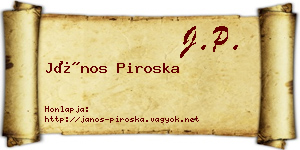 János Piroska névjegykártya