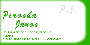 piroska janos business card