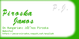 piroska janos business card